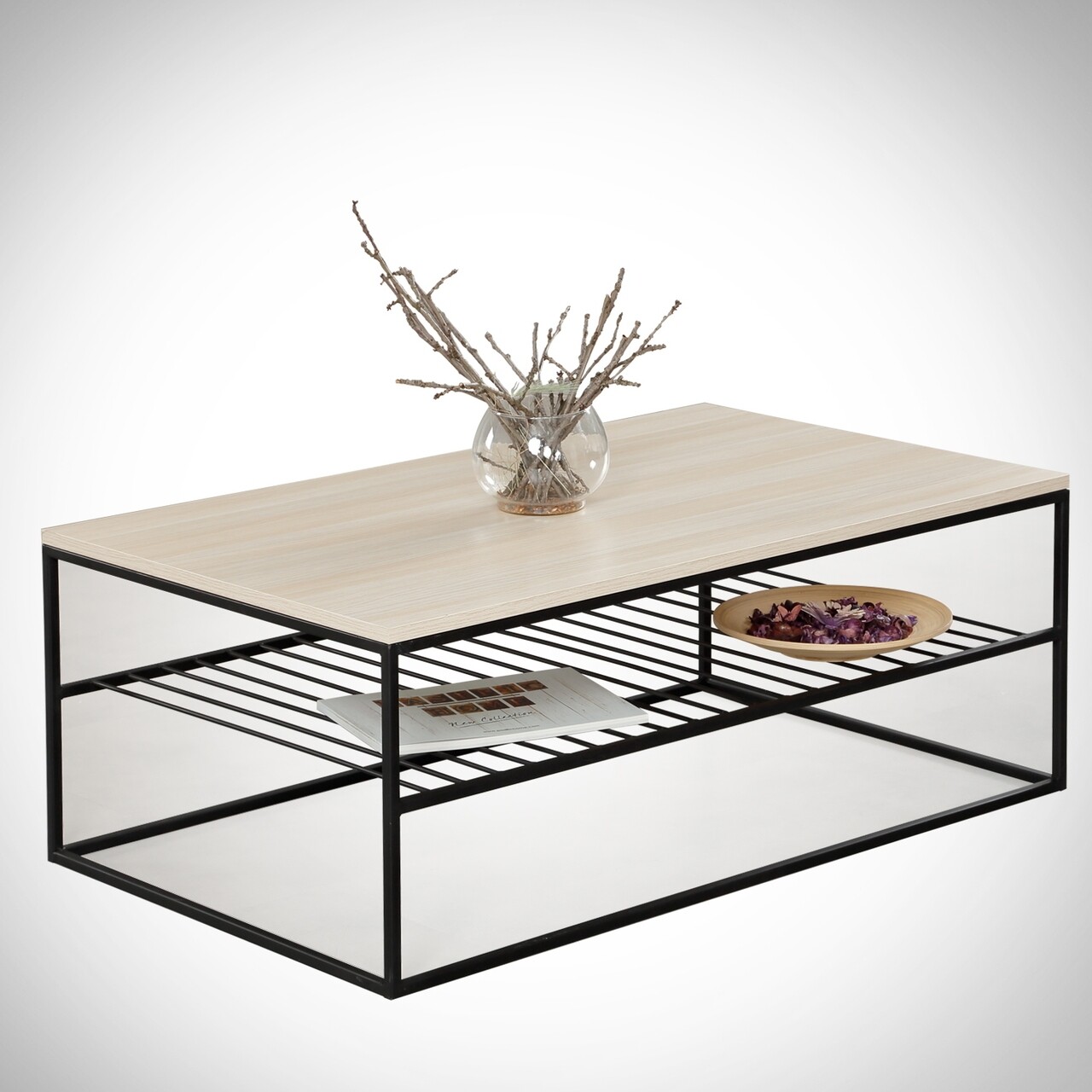 Masuta de cafea Etna Oak, Comforty, 95x55x43 cm, stejar - imagine 7